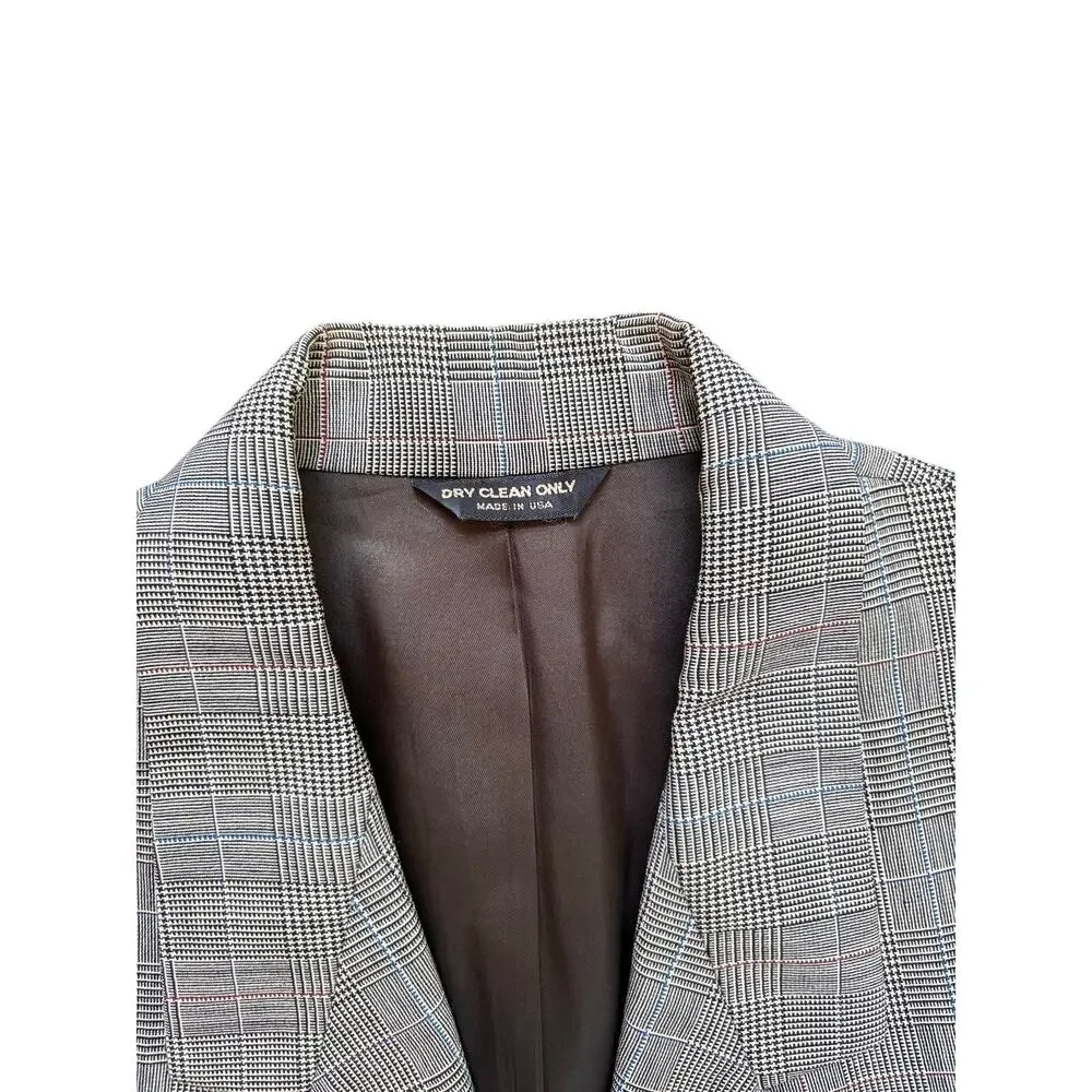 Vintage Jos. A Bank (Exec. Collection) Glen Plaid 100% Wool Blazer, Made in USA